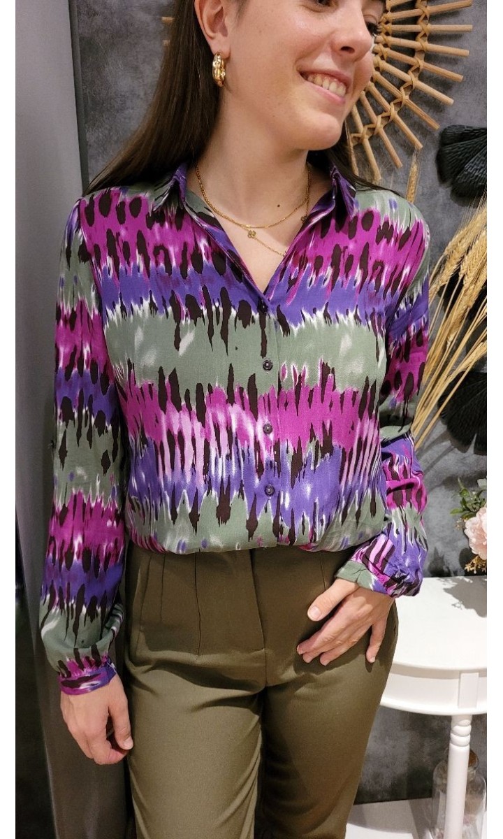 Chemise Carma imprimée - confortable – coloris violet