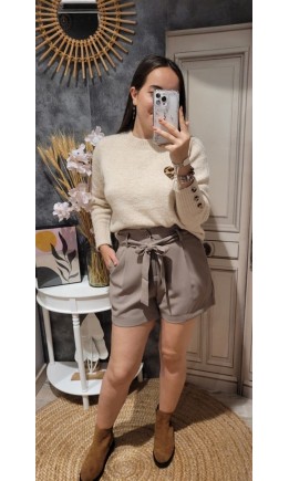 Short Betty ceinture fluide – coloris beige