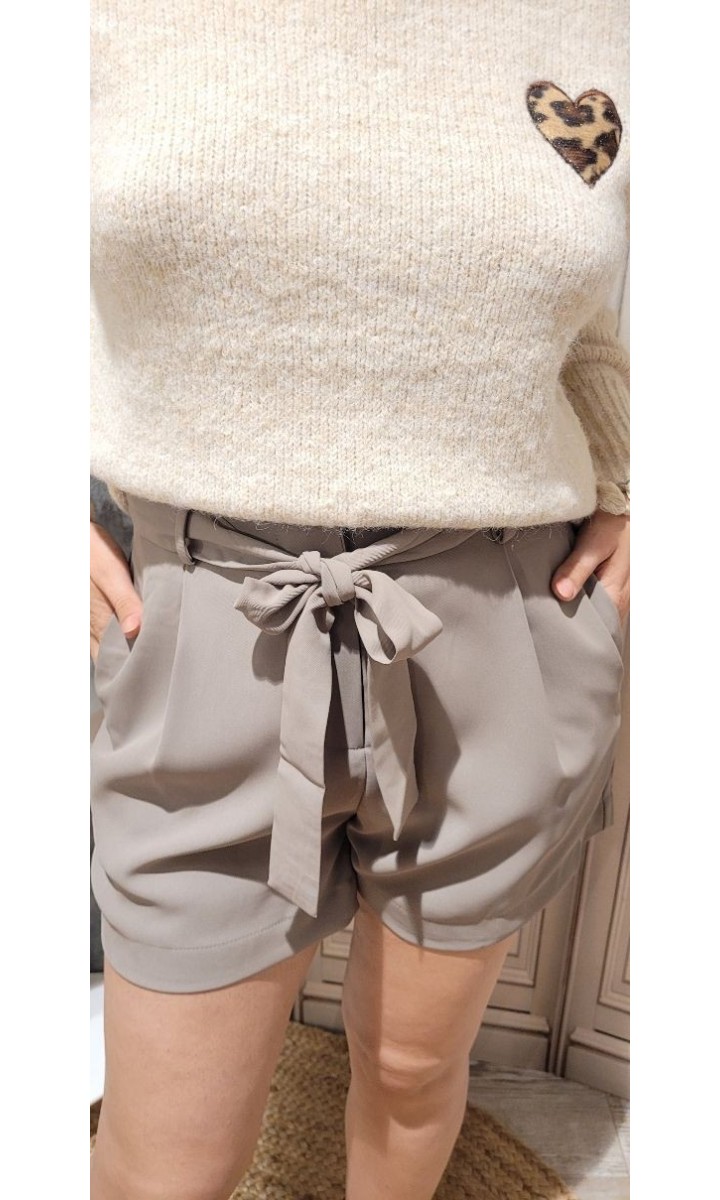 Short Betty ceinture fluide – coloris beige, vue 2