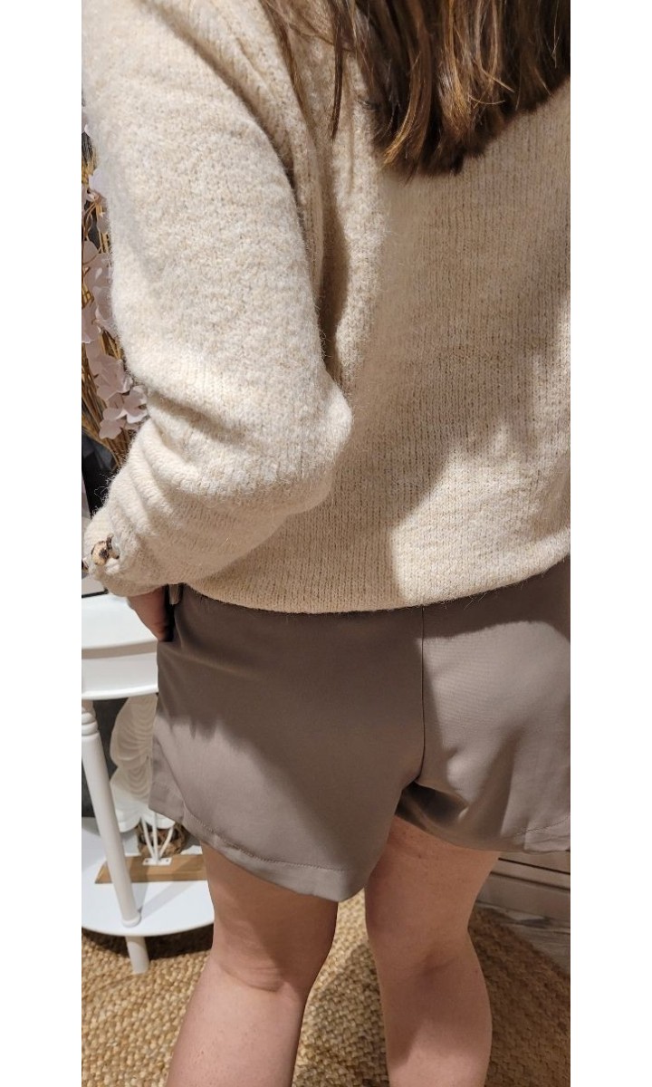 Short Betty ceinture fluide – coloris beige, vue 3