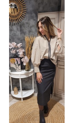 Jupe crayon Tina - taille élastique – coloris noir