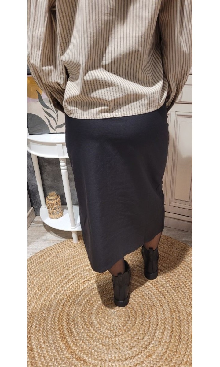 Jupe crayon Tina - taille élastique – coloris noir, vue 3