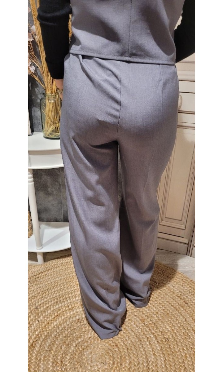 Pantalon Iris coupe large – coloris gris, vue 3