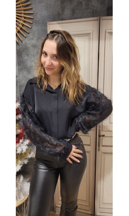 Chemise Steph confortable - taille unique – coloris noir