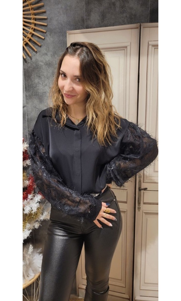 Chemise Steph confortable - taille unique – coloris noir