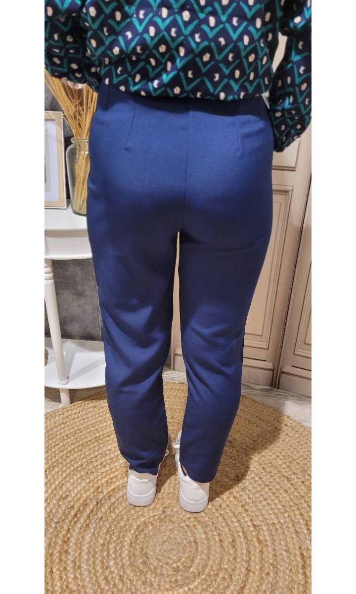 Pantalon Charline à pince confortable – coloris bleu marine, vue 2