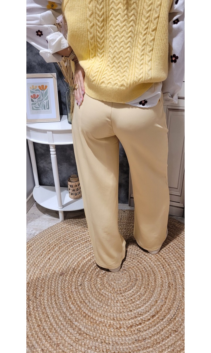 Pantalon Betty fluide à pince – coloris jaune, vue 3