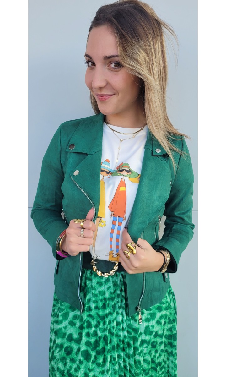 Veste blazer Sharon en suédine – coloris vert
