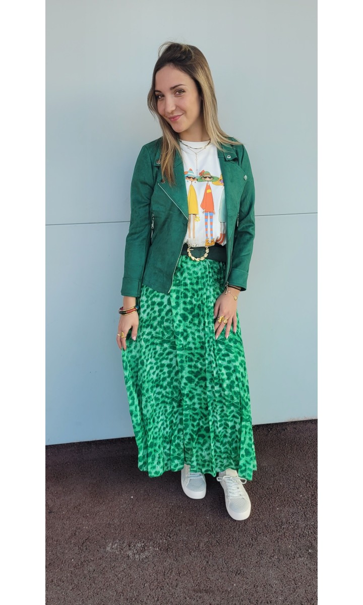 Veste blazer Sharon en suédine – coloris vert, vue 3