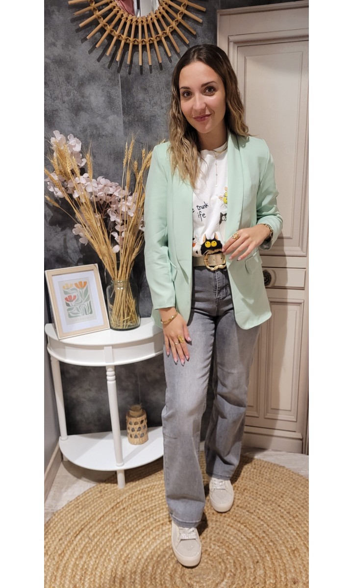 Veste blazer Leontine doublée – coloris vert, vue 2