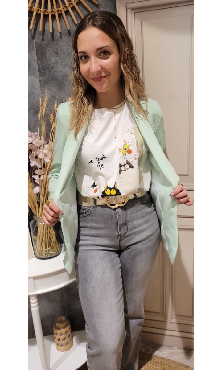 Veste blazer Leontine doublée – coloris vert, vue 5