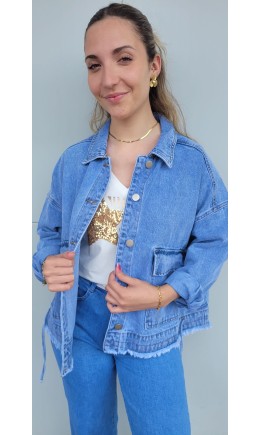 Veste Menita coupe loose - coton – coloris bleu