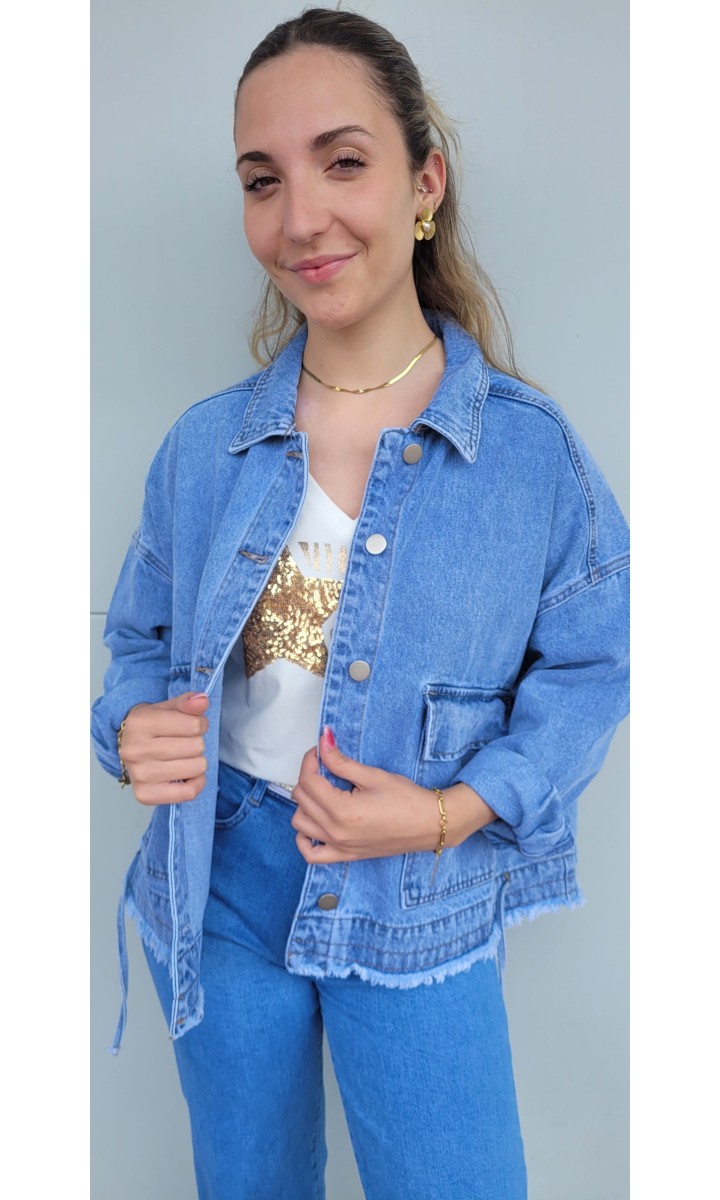 Veste Menita coupe loose - coton – coloris bleu