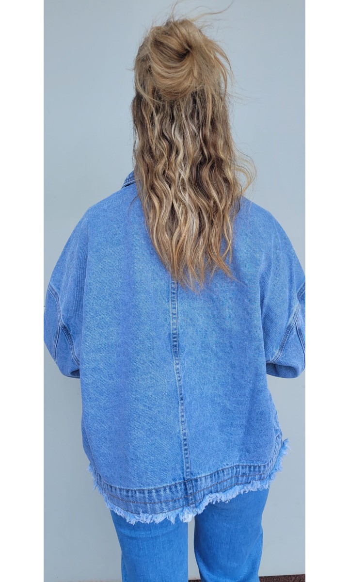 Veste Menita coupe loose - coton – coloris bleu, vue 2
