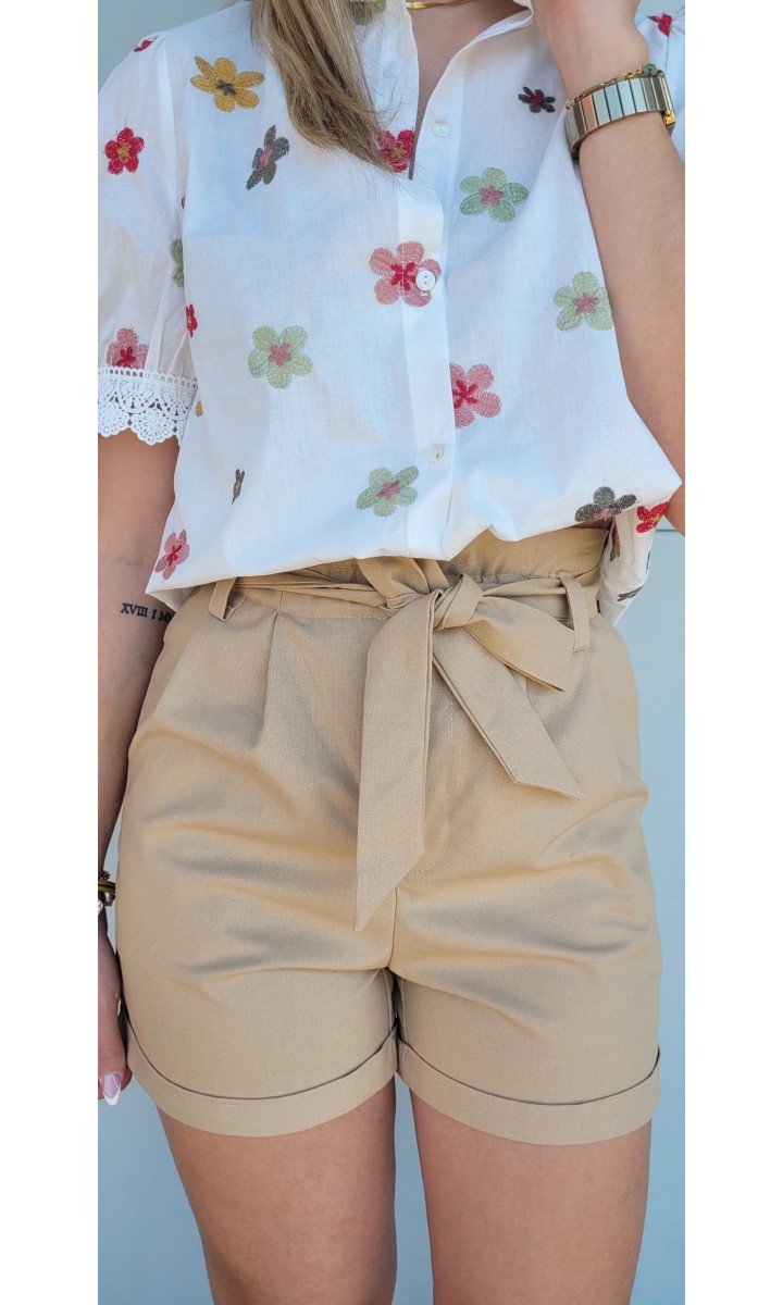 Short Kathy ceinture fluide – coloris beige, vue 2