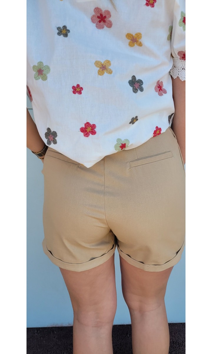 Short Kathy ceinture fluide – coloris beige, vue 3