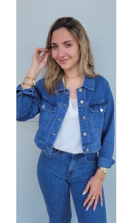 Veste Gwendo boutonnée - poche plaquée – coloris bleu