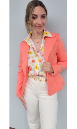 Veste Alexe doublée confortable – coloris corail