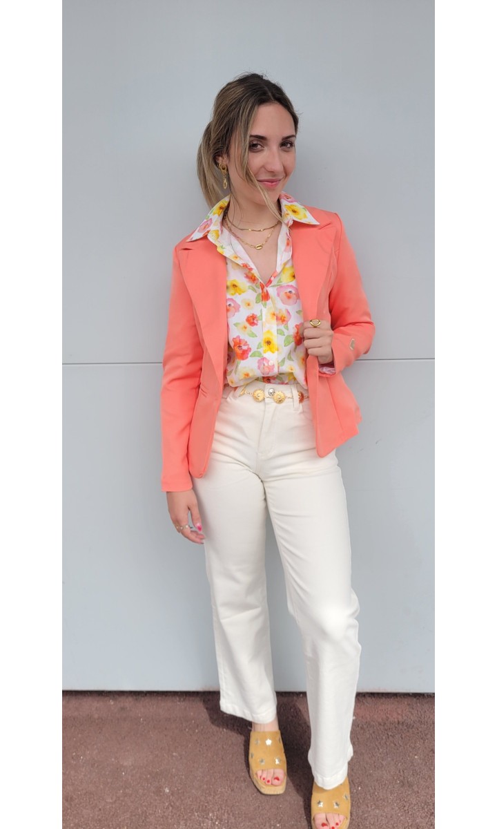 Veste Alexe doublée confortable – coloris corail, vue 3