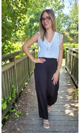 Pantalon Constance fluide toucher doux – coloris noir