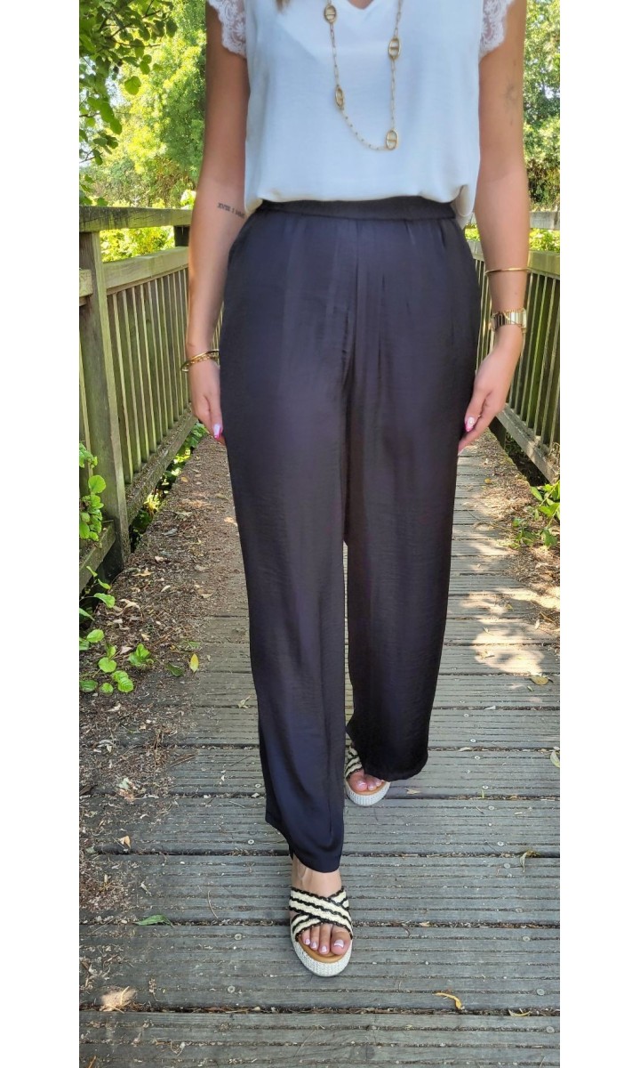 Pantalon Constance fluide toucher doux – coloris noir, vue 2
