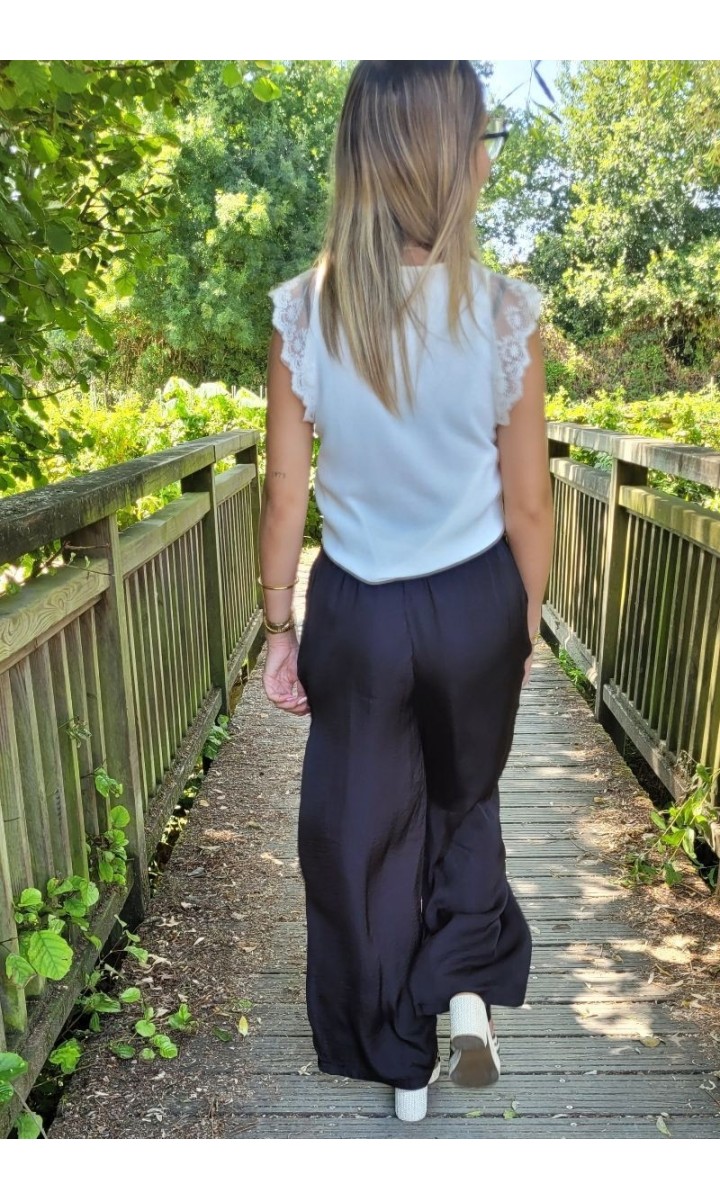 Pantalon Constance fluide toucher doux – coloris noir, vue 3