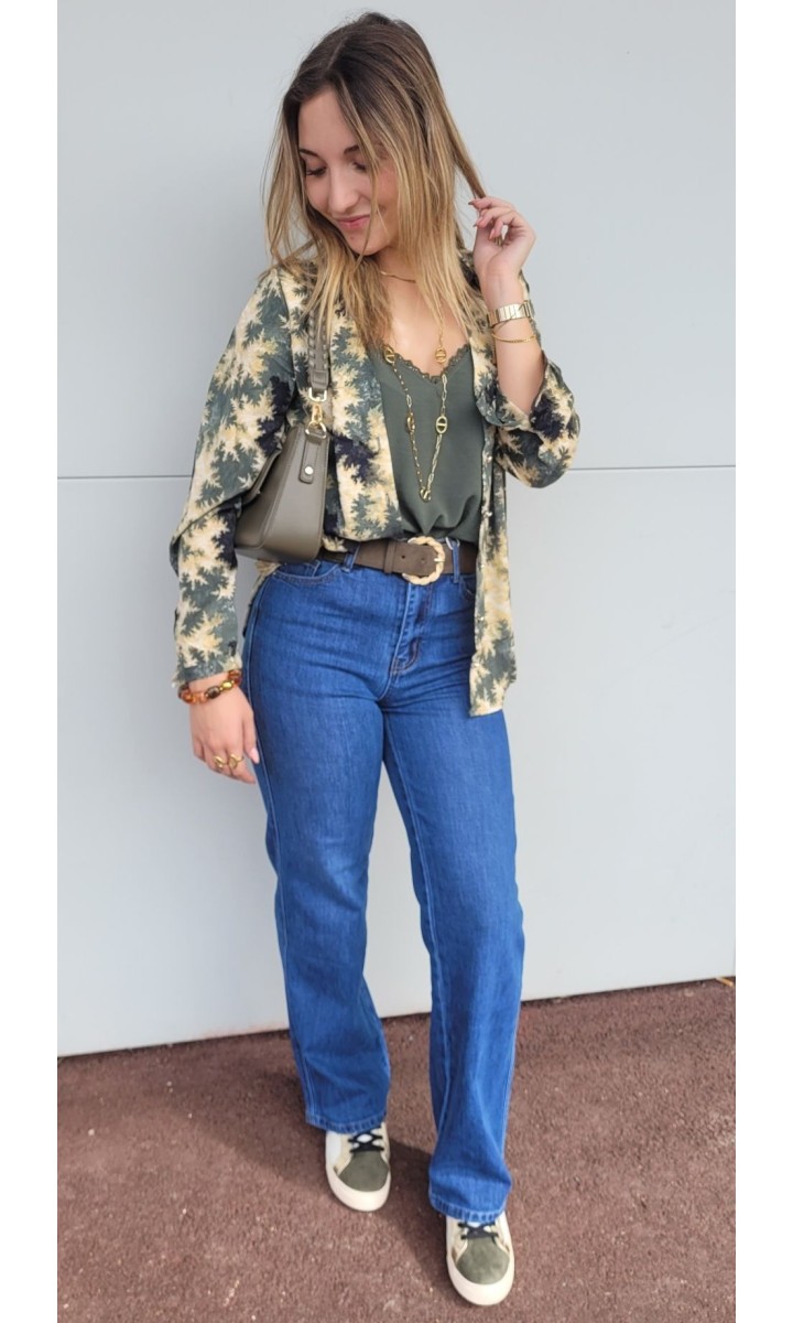 Chemise Amerie boutonnée confortable – coloris kaki, vue 3