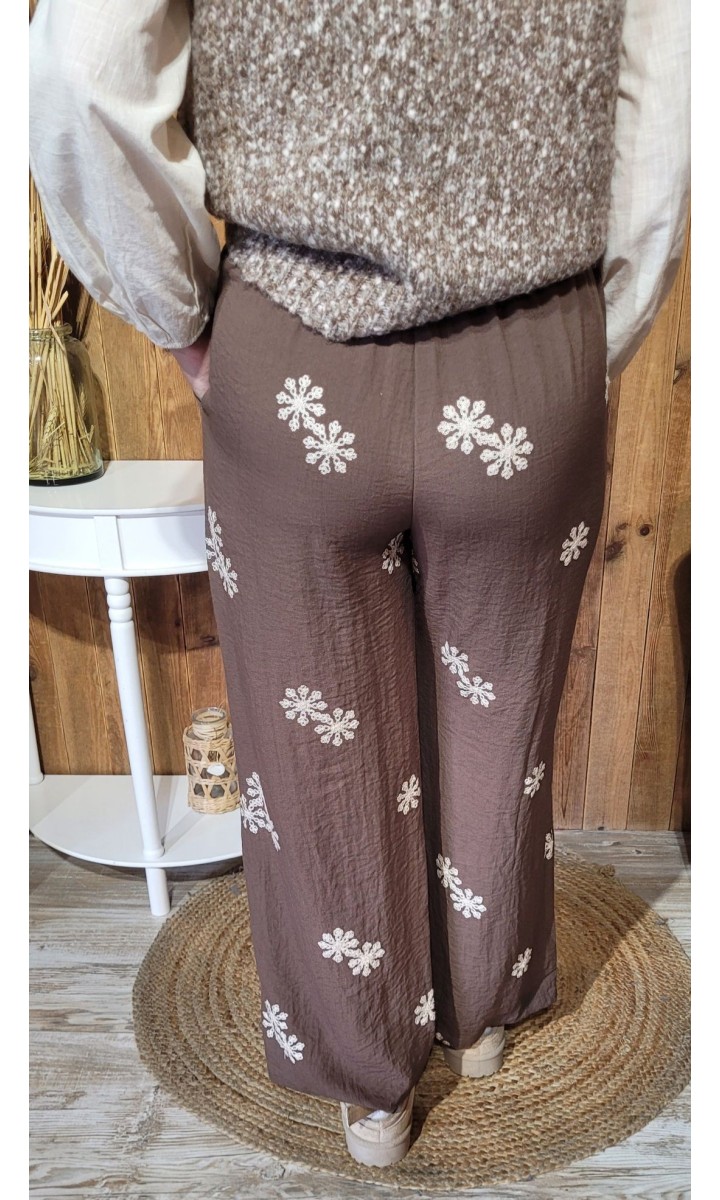 Pantalon Axelle fluide confortable – coloris taupe, vue 3