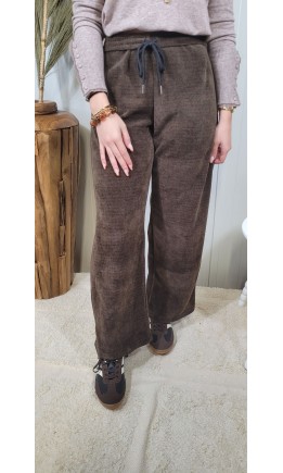 Pantalon Micka velours - lien coulissant – coloris marron