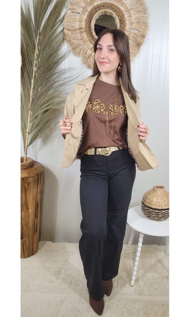 T-shirt Tissia col rond - 100 % coton – coloris marron, vue 4