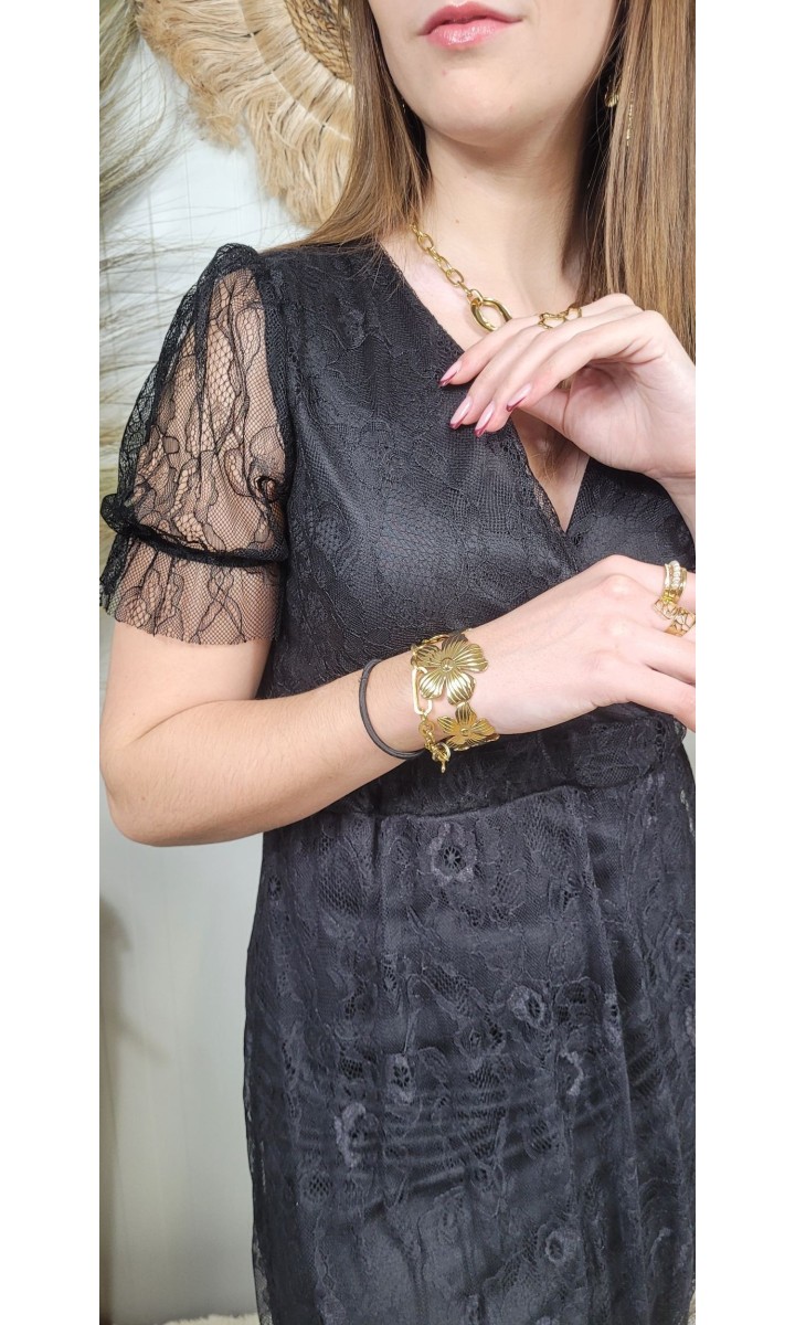 Robe Nalie courte doublée - manches longues – coloris noir, vue 3