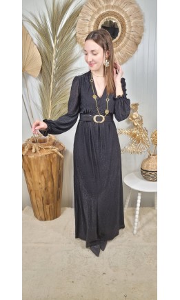 Robe Celena longue lurex pailletée