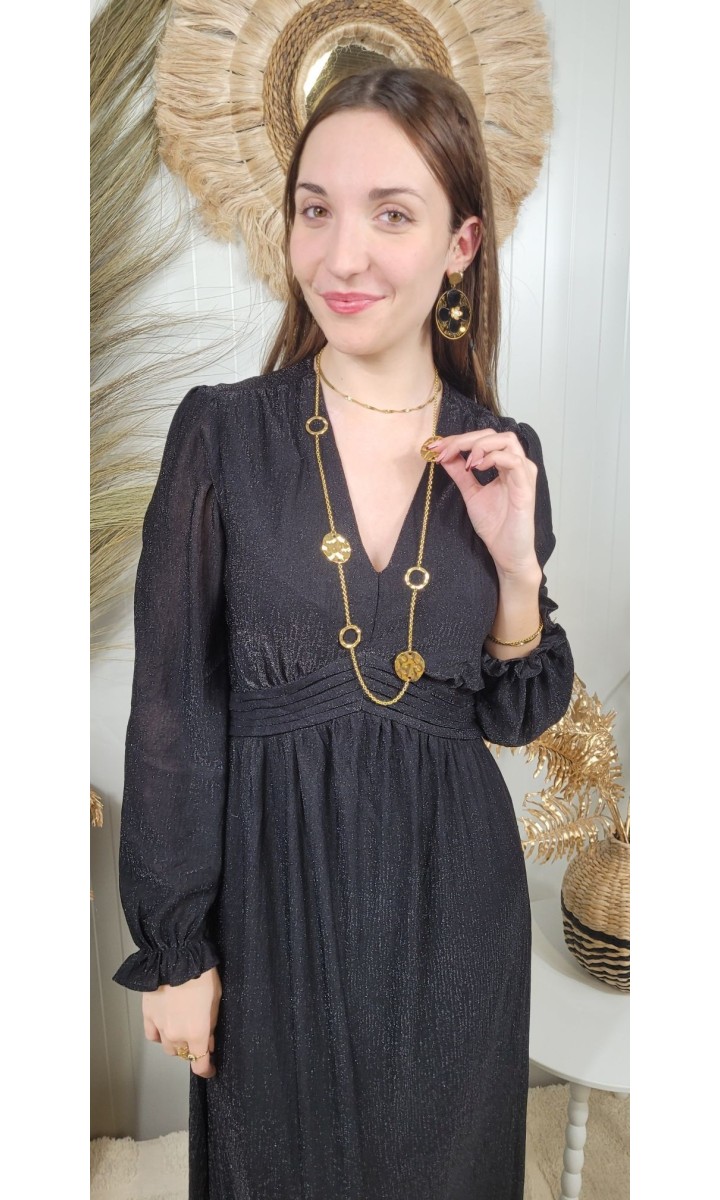 Robe Celena longue lurex pailletée – vue 2