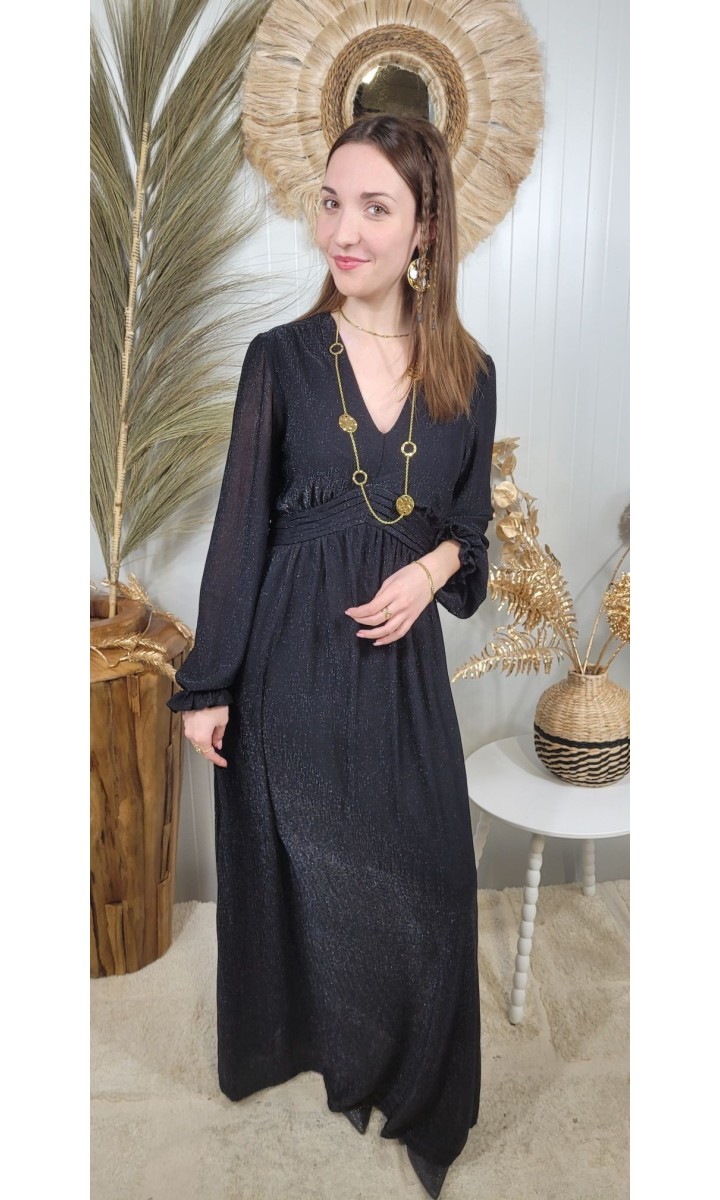 Robe Celena longue lurex pailletée – vue 3