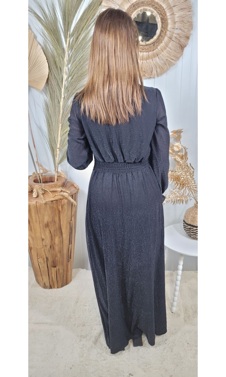 Robe Celena longue lurex pailletée – vue 4
