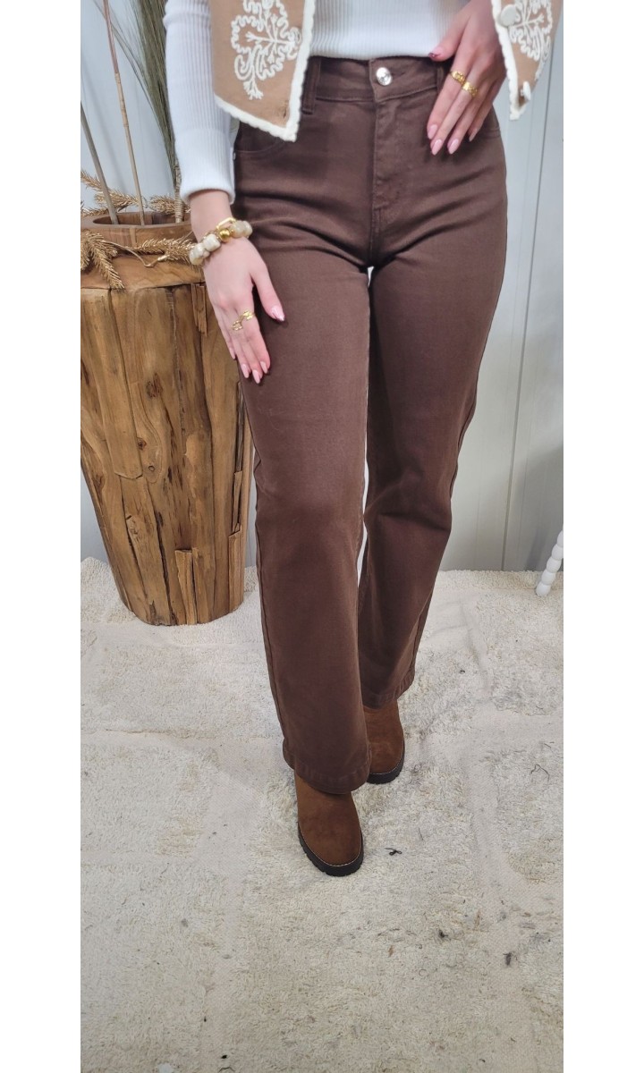 Jeans Sanae droit poche cœur léopard – coloris marron, vue 3