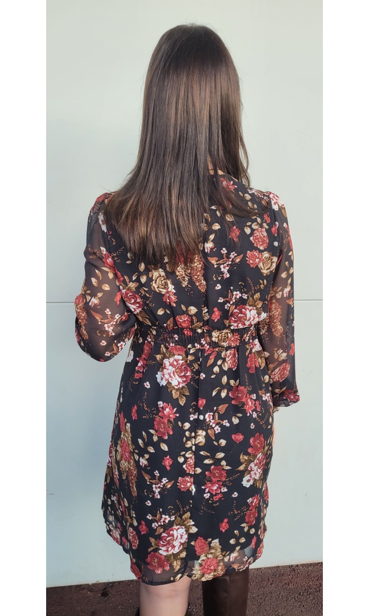 Robe Patricia florale empire – coloris noir, vue 2