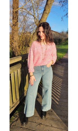 Jeans Lola wide leg délavé clair