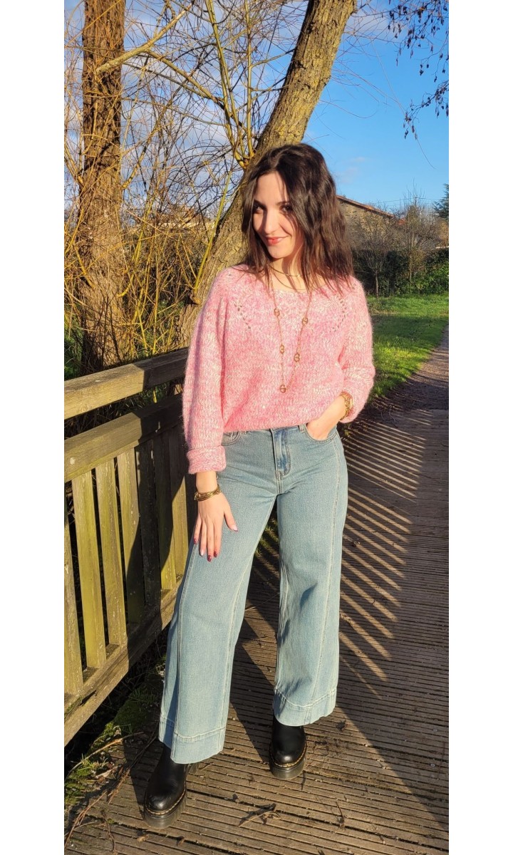 Jeans Lola wide leg délavé clair