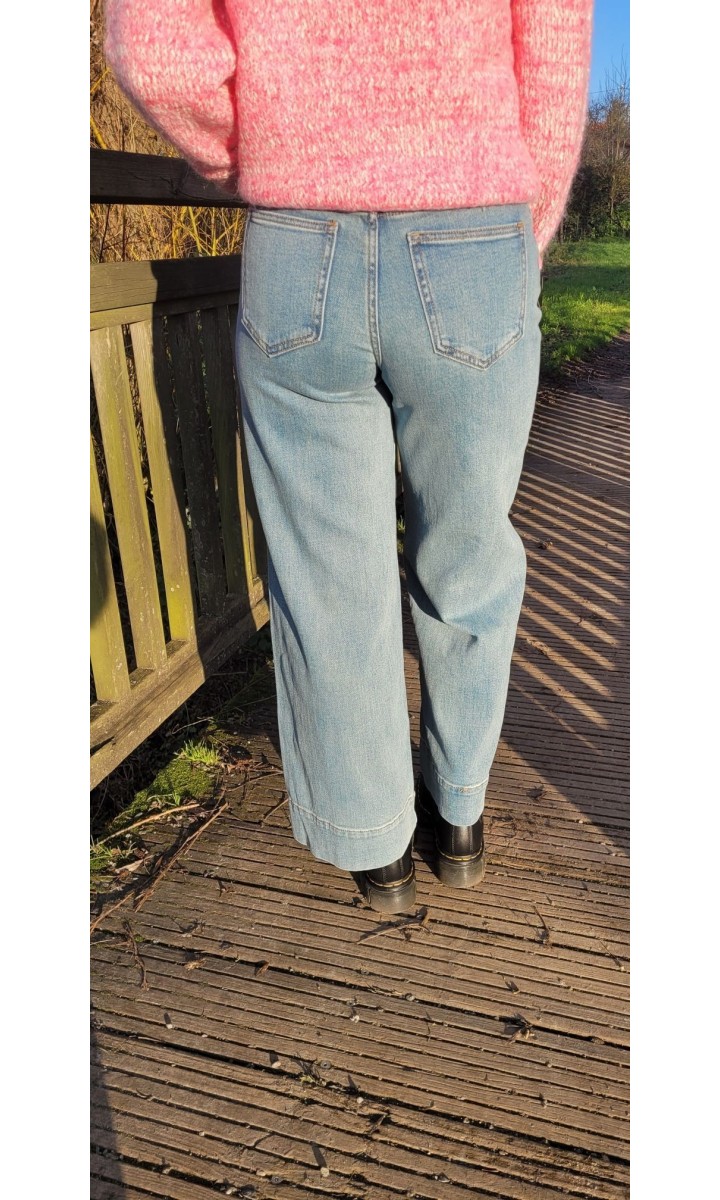 Jeans Lola wide leg délavé clair – vue 2