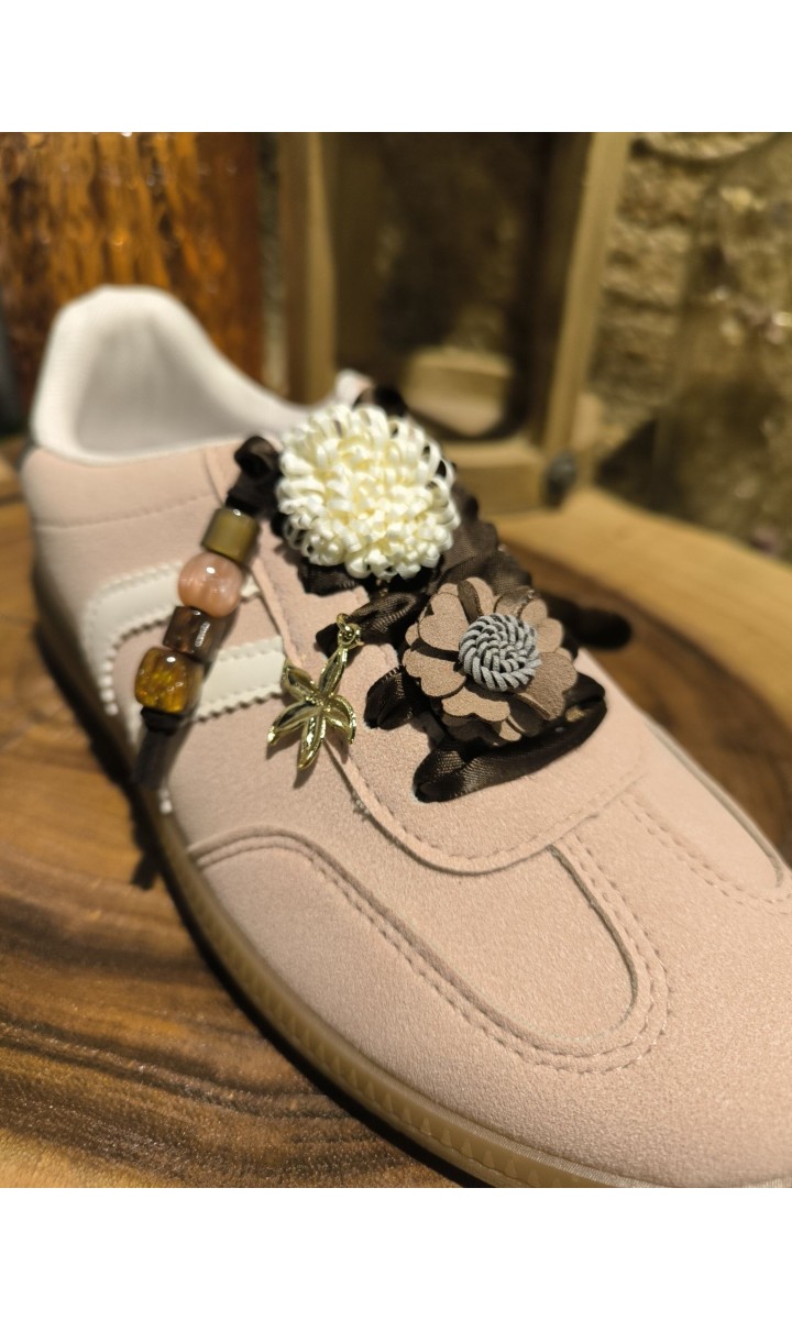 Baskets Melinda fleurs et perles – coloris rose, vue 4