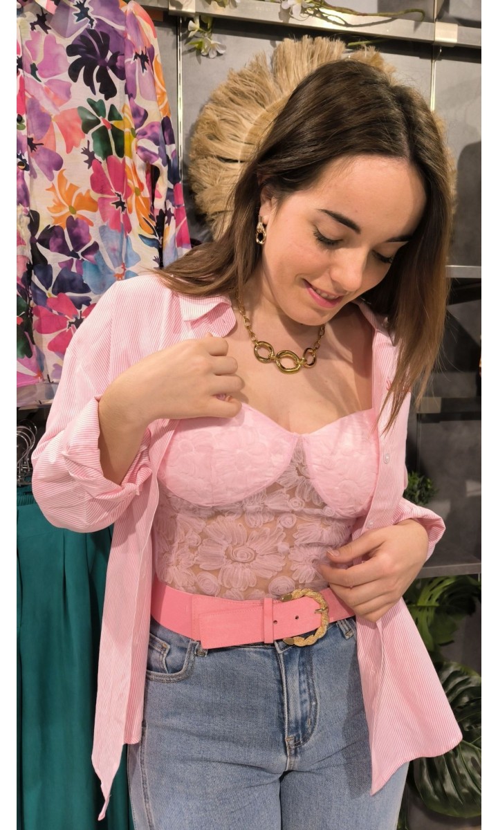 Body Elena dentelle florale et mesh – vue 2
