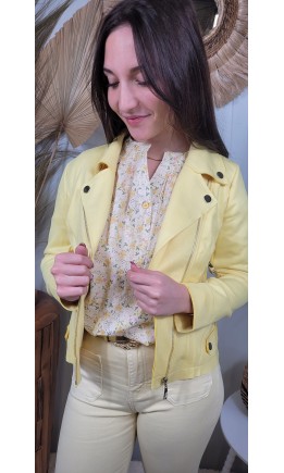 Veste perfecto Ambre en suédine – coloris jaune