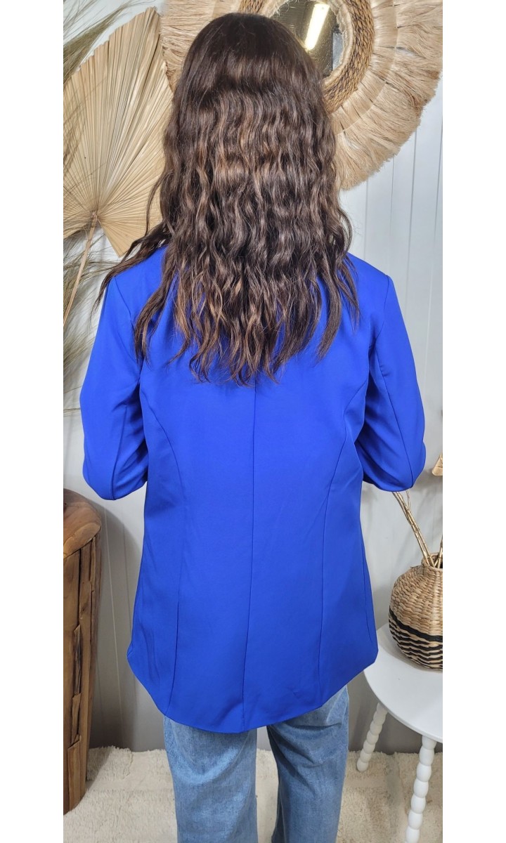 Veste blazer Penelope sans boutonnage – coloris bleu, vue 2
