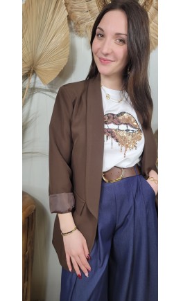 Veste blazer Orilane sans boutonnage