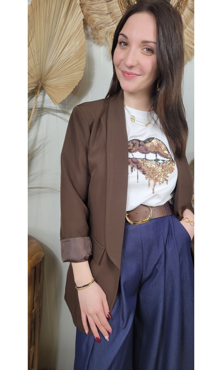 Veste blazer Orilane sans boutonnage