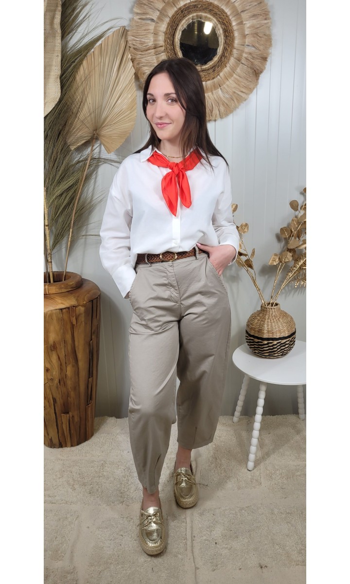 Pantalon chino City carotte 7/8 – coloris beige