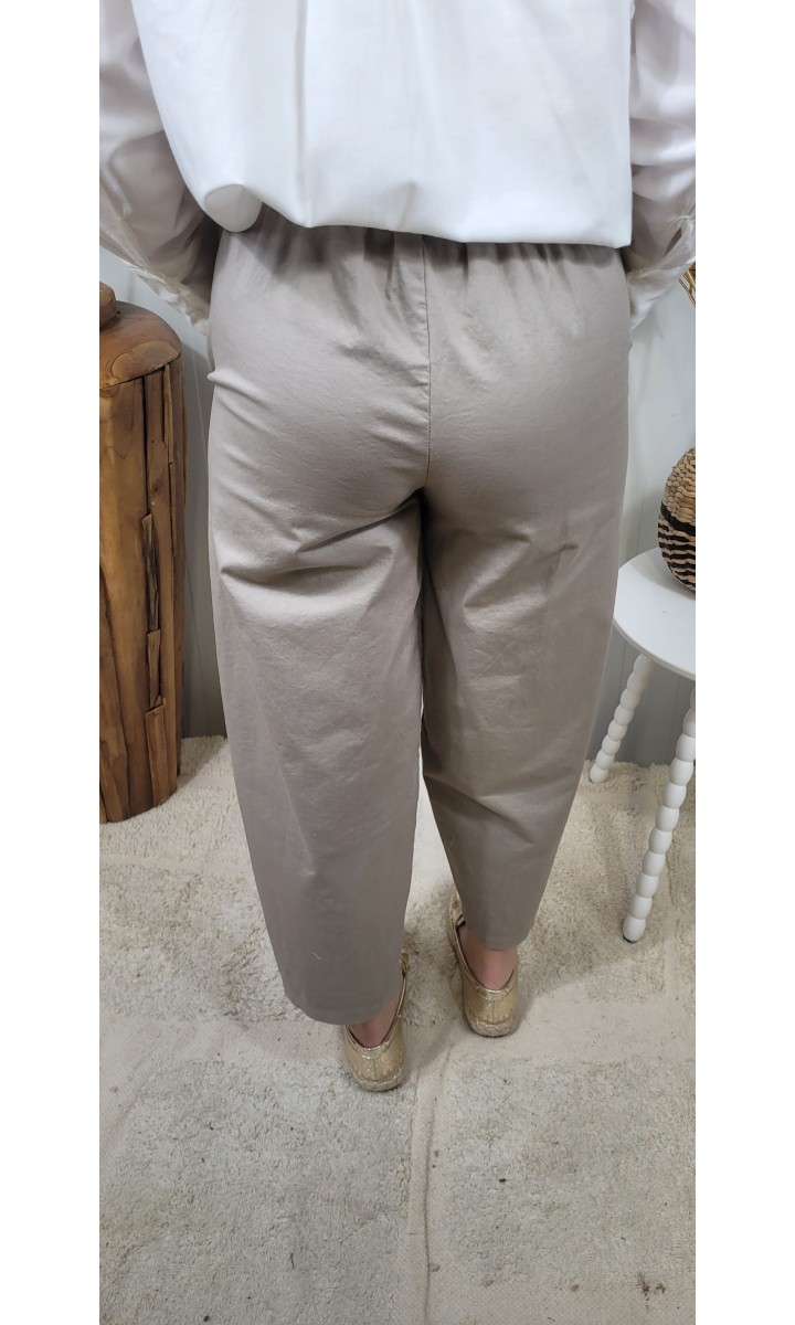 Pantalon chino City carotte 7/8 – coloris beige, vue 3