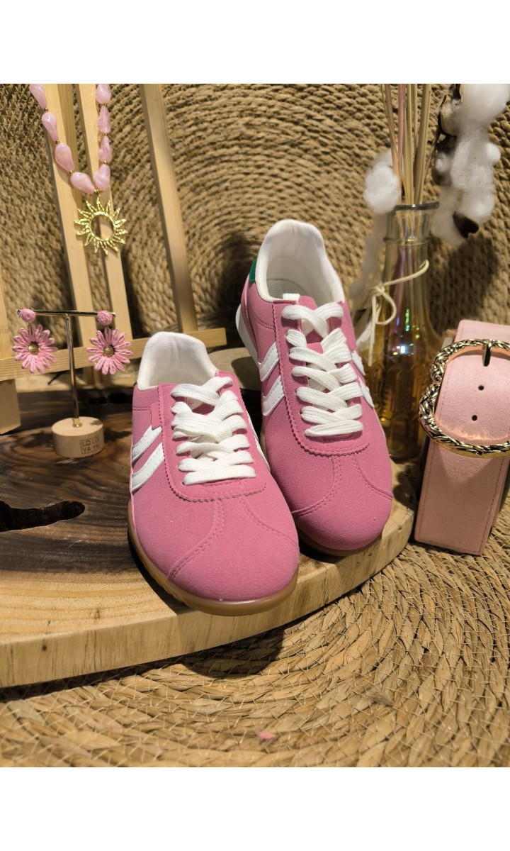 Baskets Soline basses vintage suédine – coloris rose