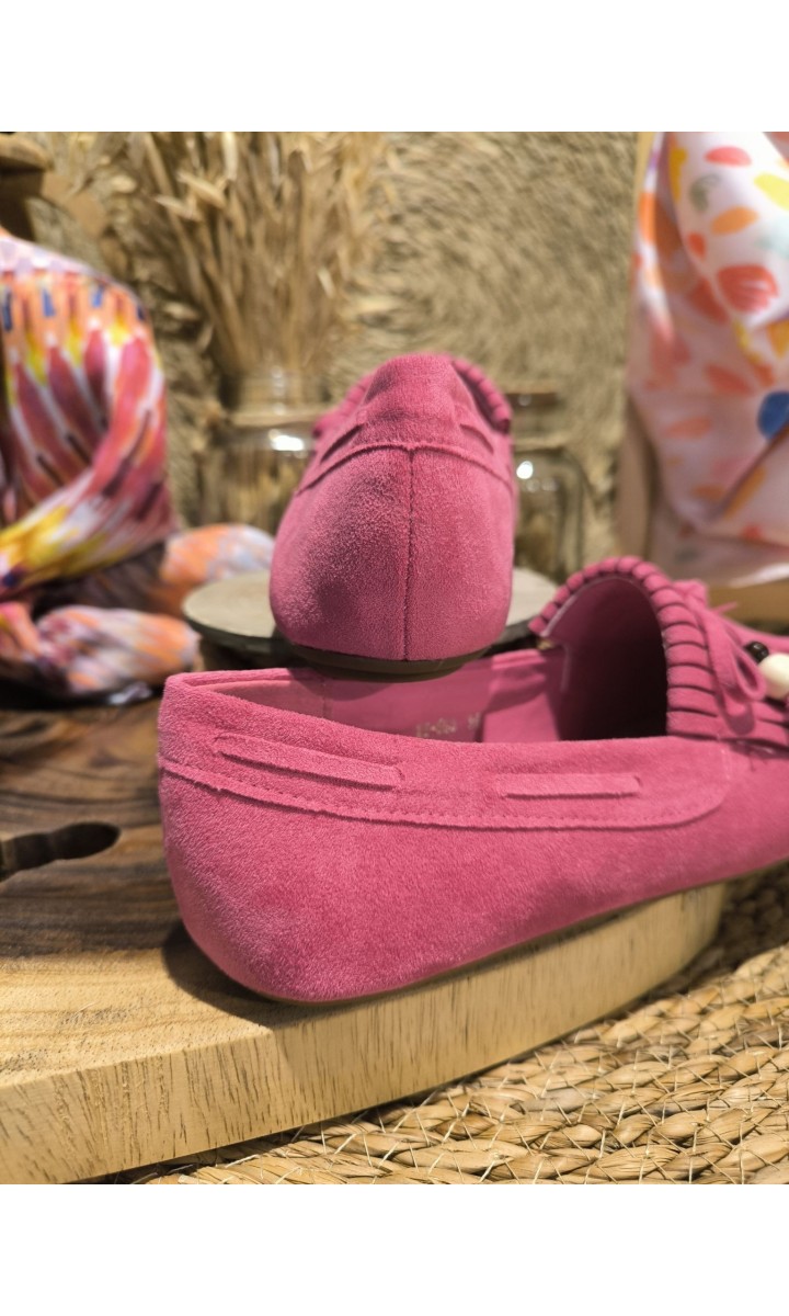 Mocassins Evy à franges et perles – coloris rose, vue 3